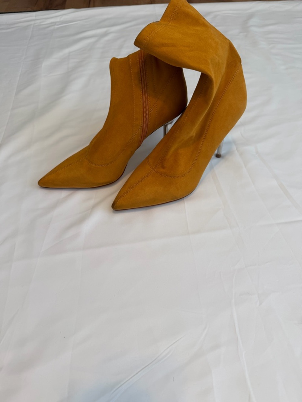 Women’s Pointed Toe Stiletto Booties - Mustard Yellow